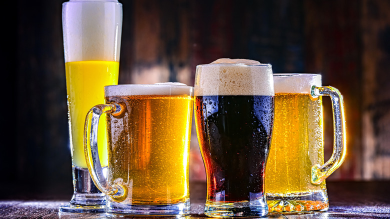A selection of beers lined up