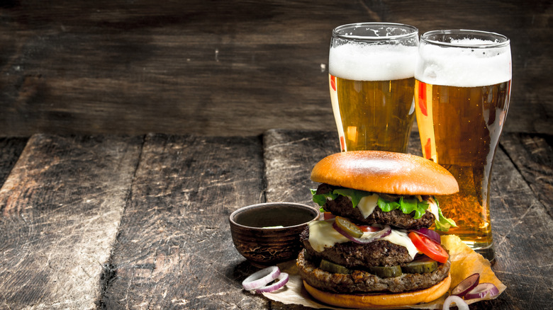 burger and beer