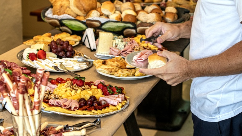 diner at an all-you-can-eat breakfast buffet