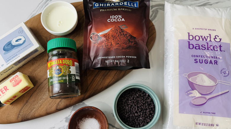 Ingredients for brownie batter dip