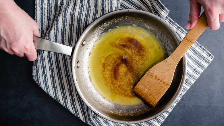 making brown butter