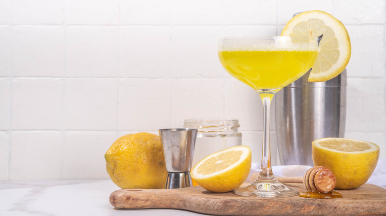 Bee's knees with bartending tools