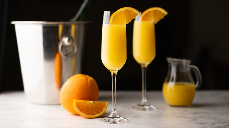 mimosa with champagne bucket