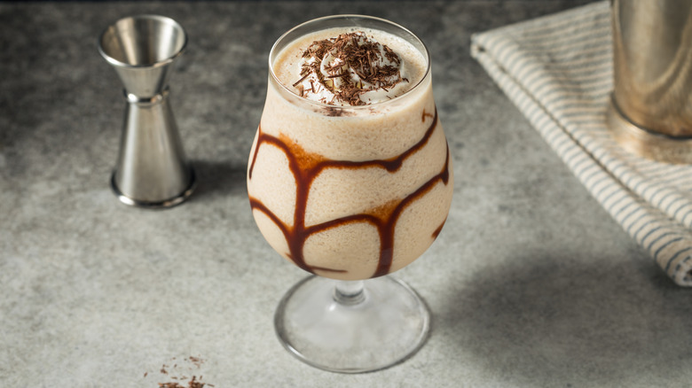 mudslide with bartending tools