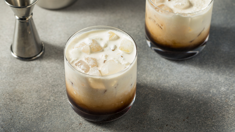 two white Russian cocktails