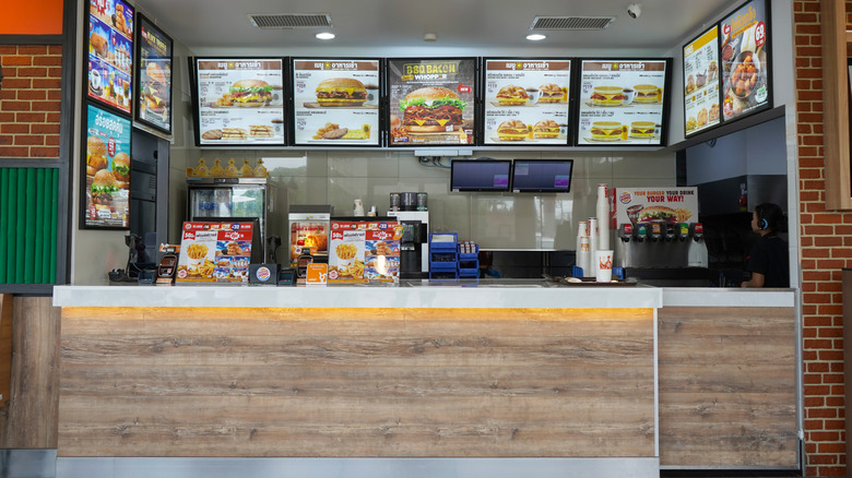 Ordering counter at a Burger King