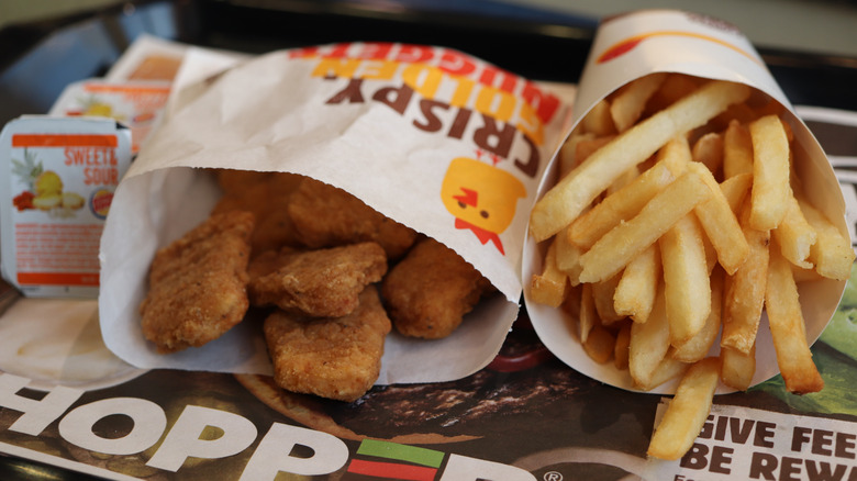 Burger King chicken nuggets with french fries