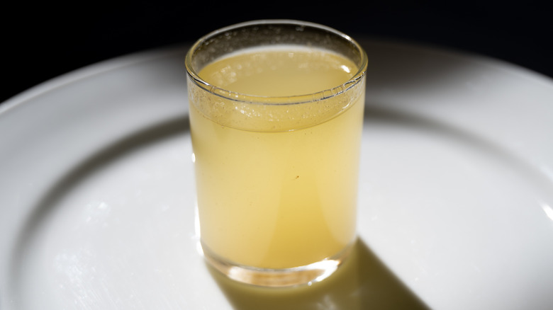 A glass of beef tallow