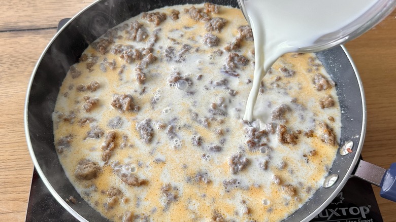 Stir in milk
