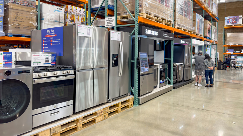 Aisle of household appliances at Costco