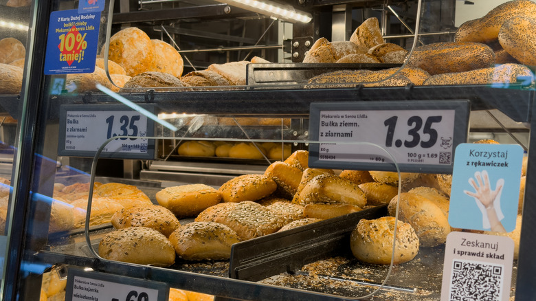 Lidl bakery filled with fresh breads