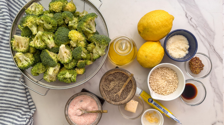 Caesar-style roasted broccoli ingredients
