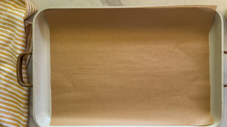 lined baking sheet
