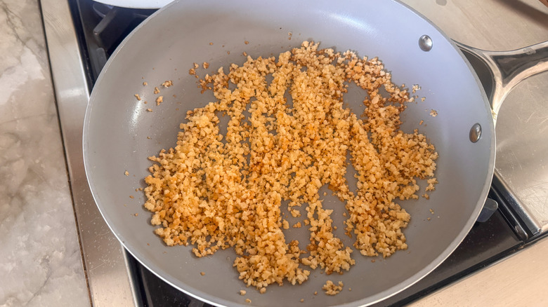 toasted panko in pan