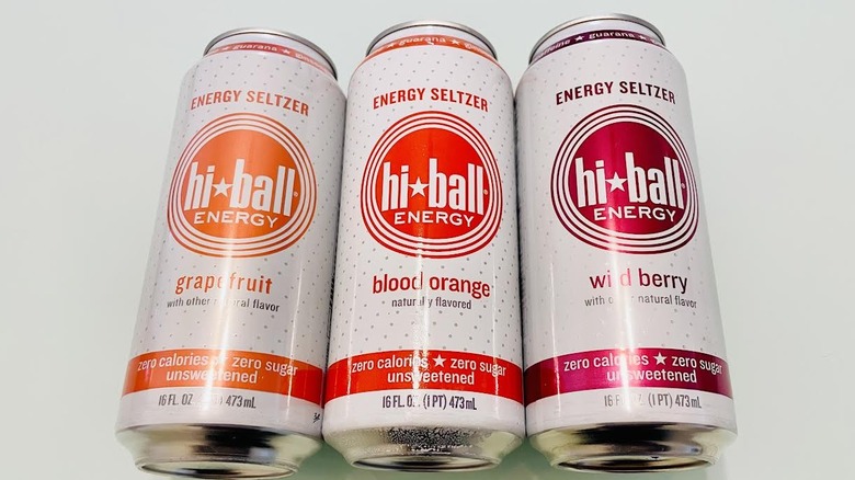 Three flavors of Hi-Ball caffeinated sparkling water