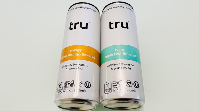 Two flavors of Tru caffeinated sparkling water
