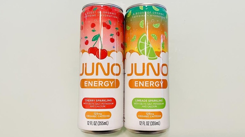 Two flavors of Juno caffeinated sparkling water