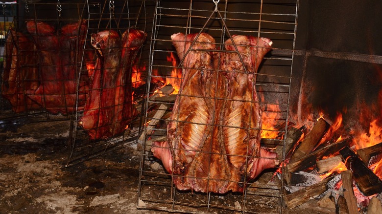 Outdoor Cajun pig roast