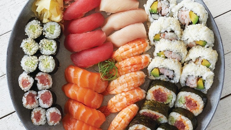 Platter of sushi from Bristol Farms.
