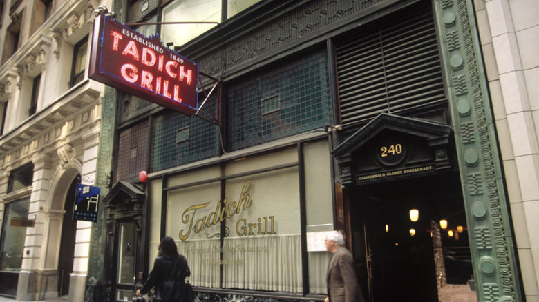 The Tadich Grill facade in San Francisco, California
