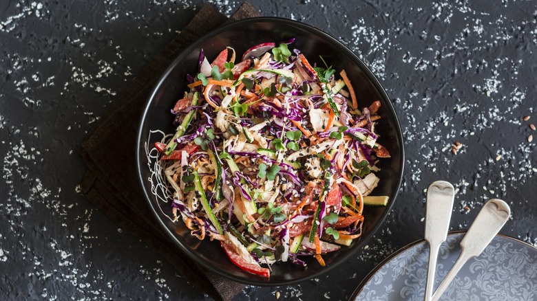 Bowl of vinegar-based slaw