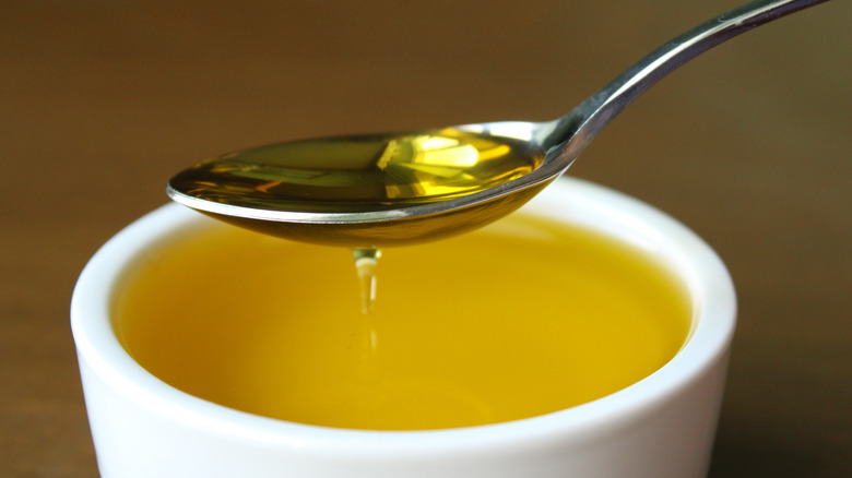 Olive oil in a bowl