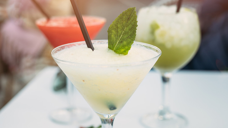 various blended liquor drinks