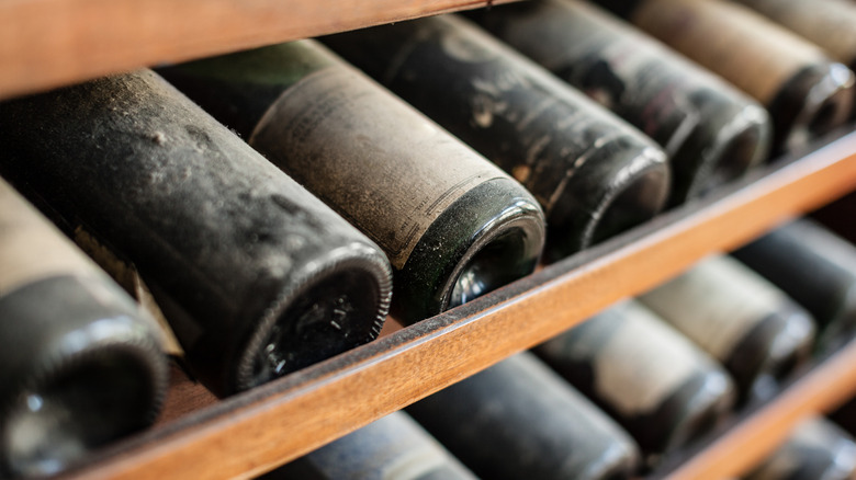 dusty wine bottles