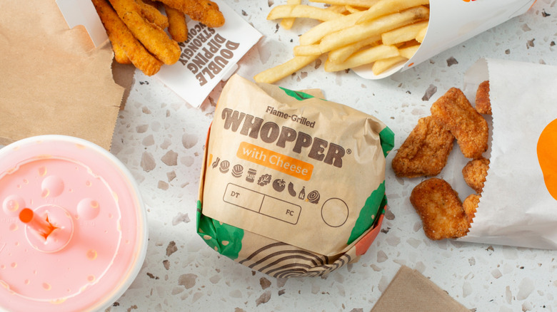 Burger King Whopper on table
