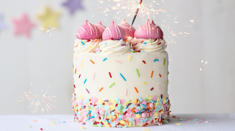 Birthday cake with buttercream icing