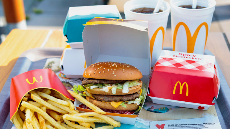 tray of McDonald's branded items