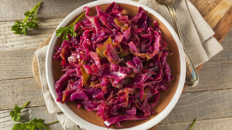 A dish of homemade braised cabbage