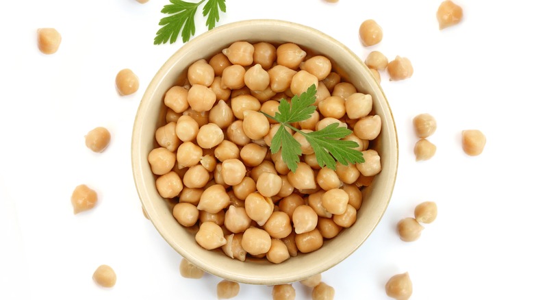chick peas in ceramic bowl