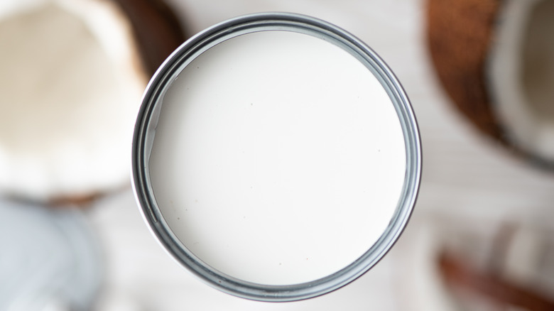 Coconut milk in can