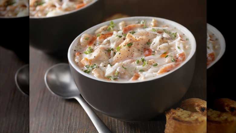 Bowl of cream of crab soup