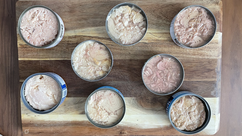A variety of tuna in water