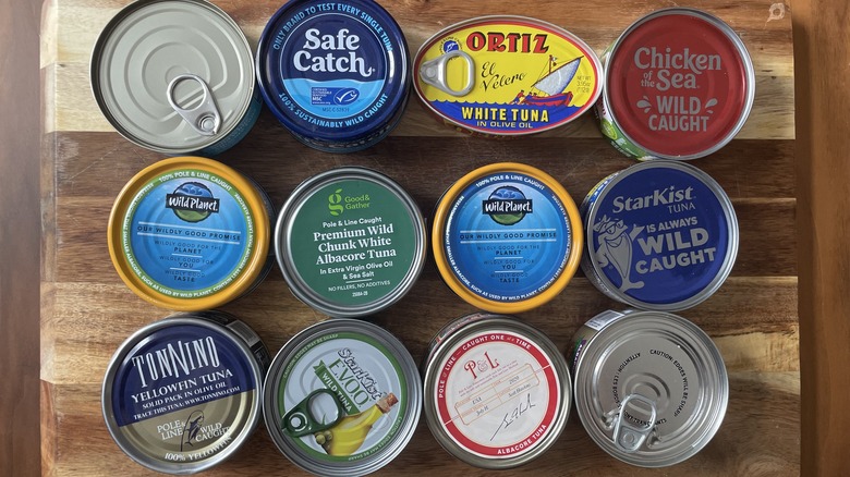Assortment of tuna cans