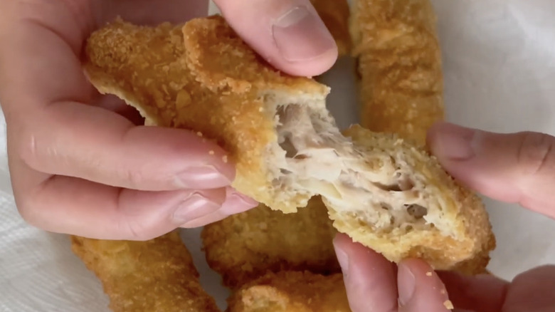 Finished deep fried tuna fish hand pies