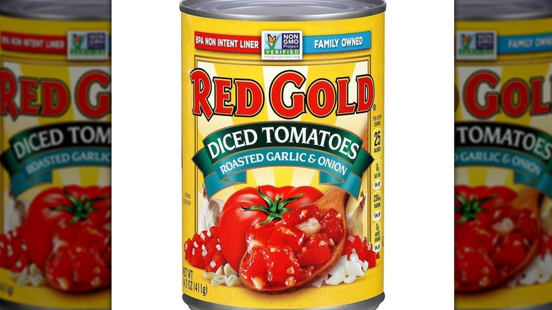 Red Gold diced tomatoes with roasted garlic and onion