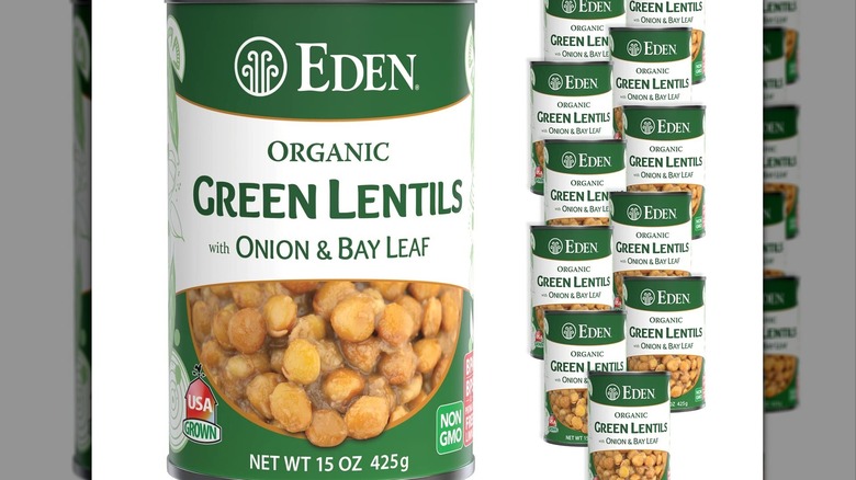 Canned green lentils