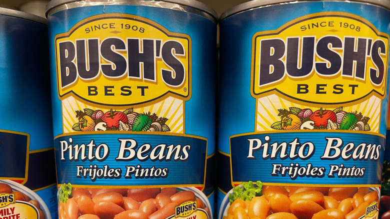Retail grocery store Bush's canned pinto beans