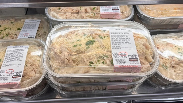Packaged chicken alfredo with penne pasta from Costco