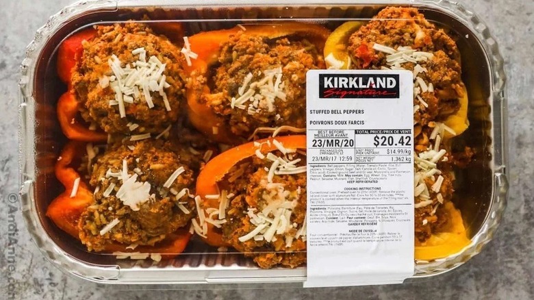 Costco's Kirkland brand packaged stuffed bell peppers