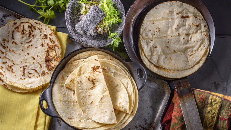 fresh and warm tortillas