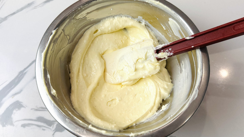 Cream cheese mixture in bowl