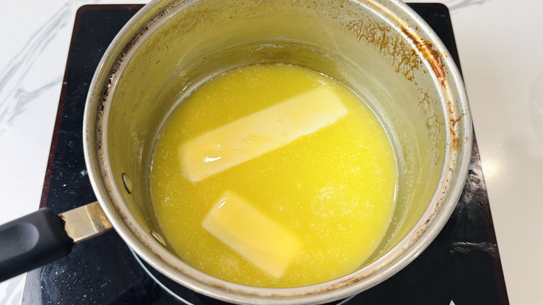 Butter melting in pot