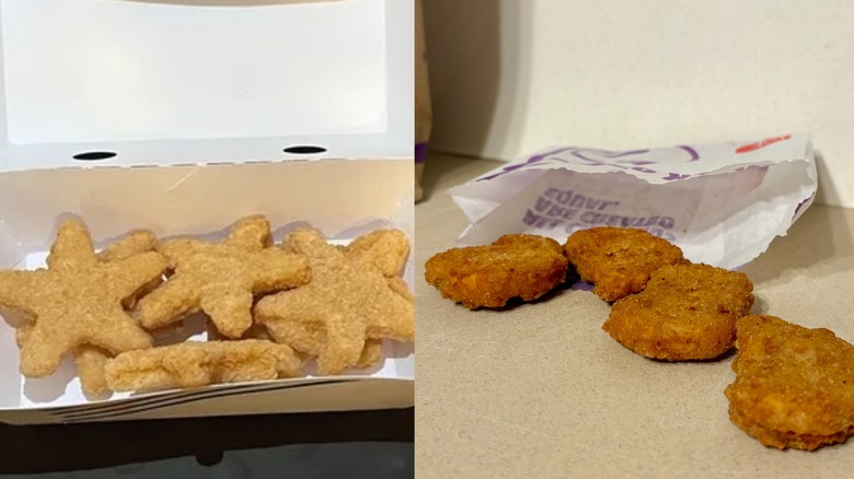 Chicken Stars and chicken nuggets side by side