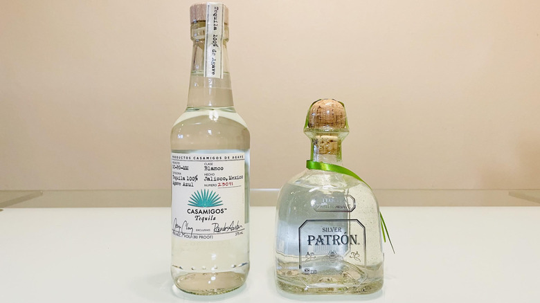 Bottles of Casamigos and Patrón tequila