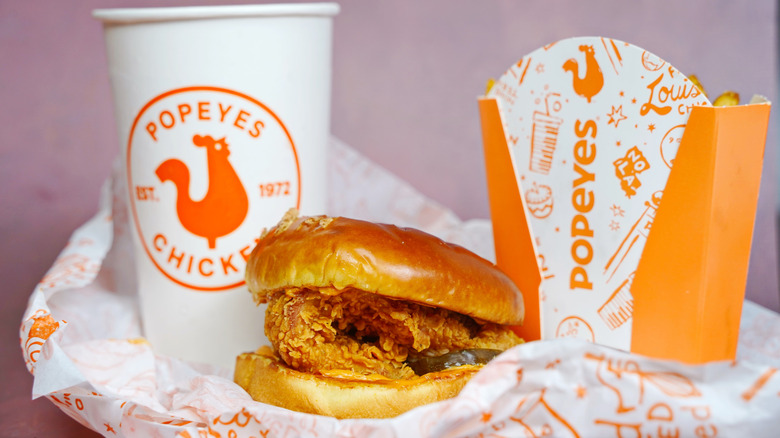 Popeyes chicken sandwich meal