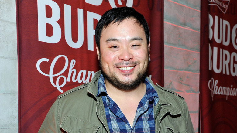 David Chang at a burger championship event